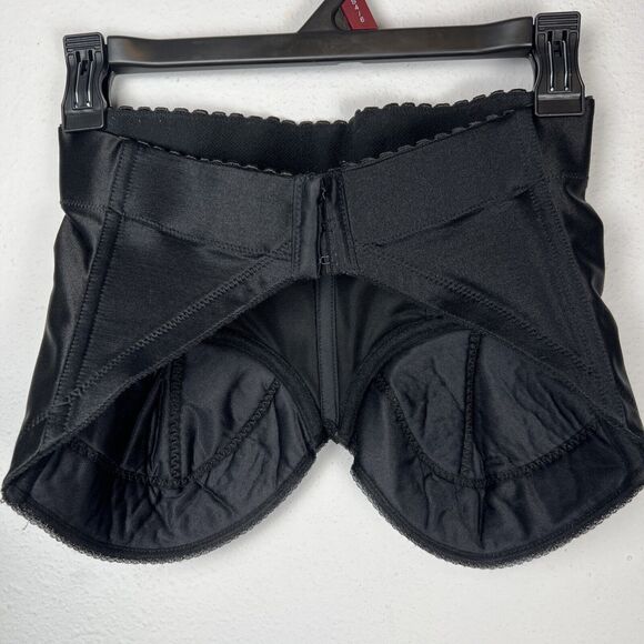 Vintage Backless Bustier By Delicates Lingerie Black Satin Bra Corset 36C Boning - Picture 6 of 13